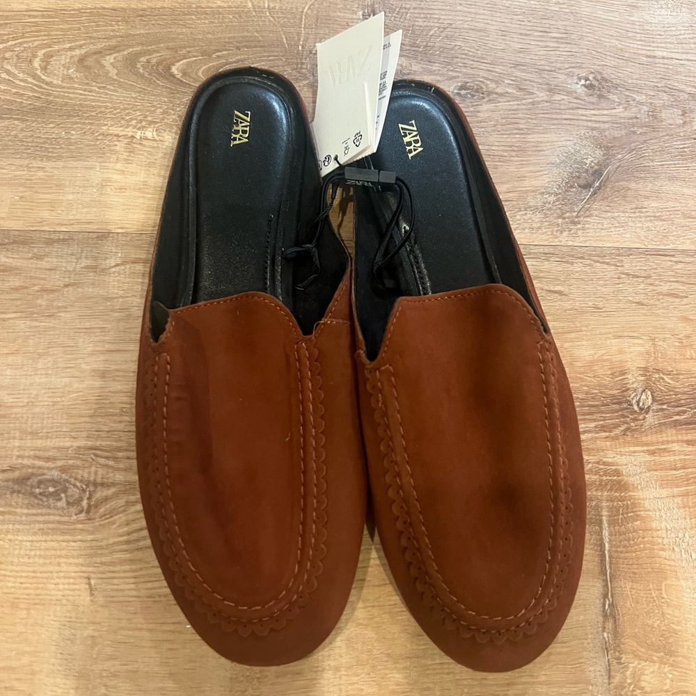 Zara suede mule size 8